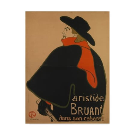 Henri De Toulouse Lautrec 'Aristide Bruant At His Cabaret' Canvas Art,18x24